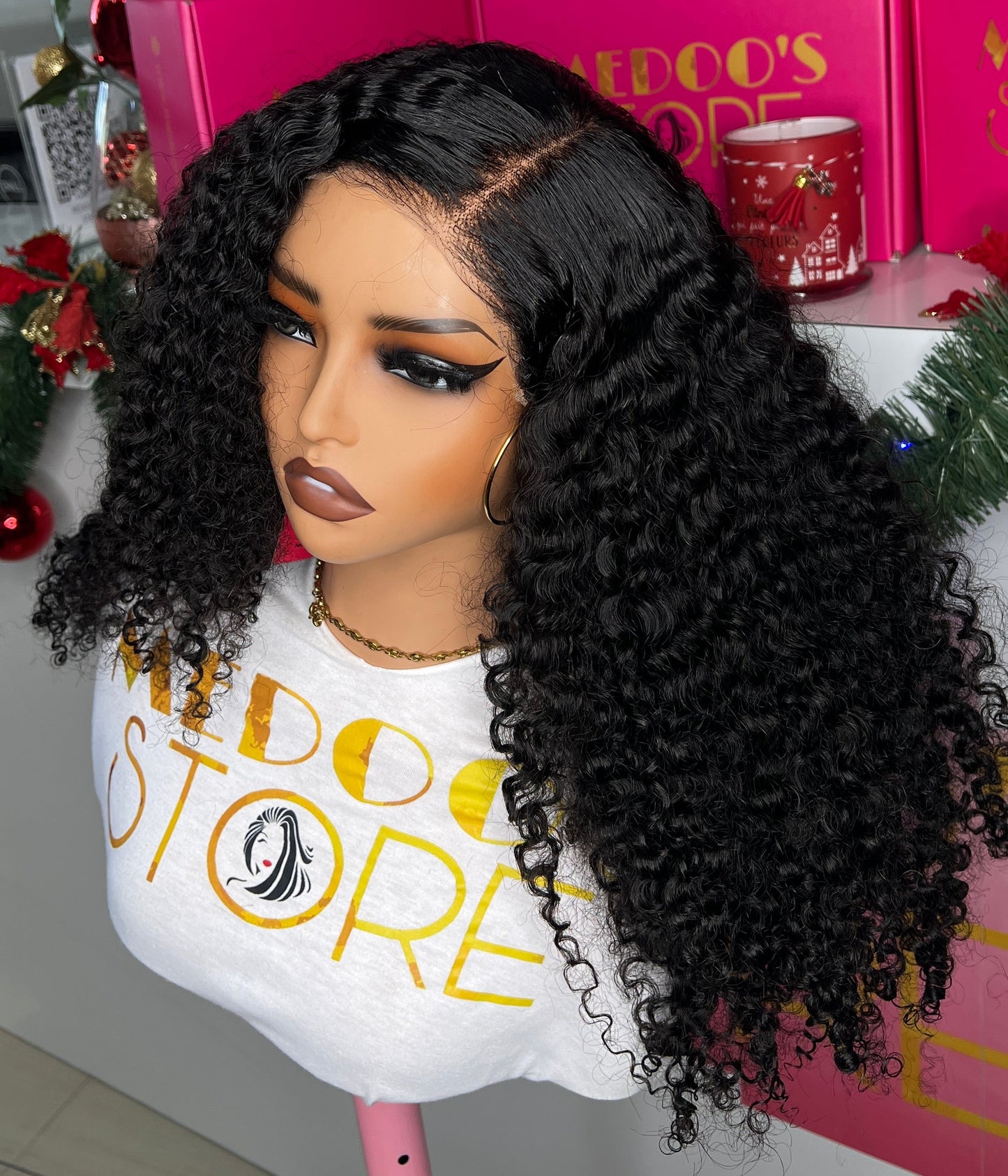 Glueless wear and go curly wig 5*5