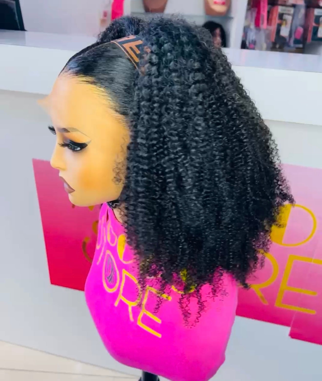 13*4 full frontal afro curly wig transparent 300 density