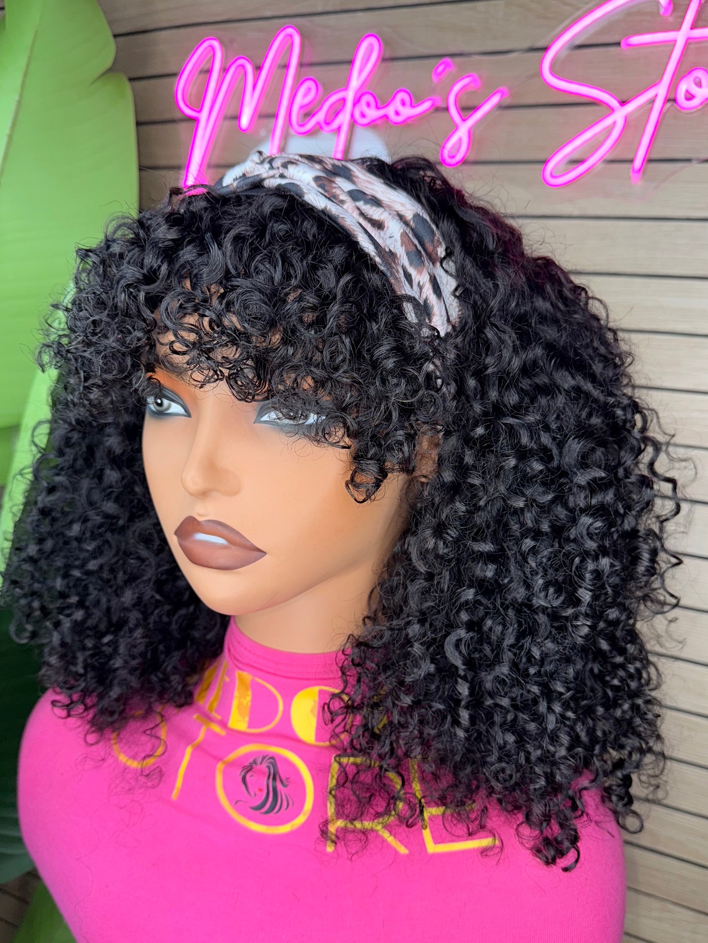 Headband Frange curly wig