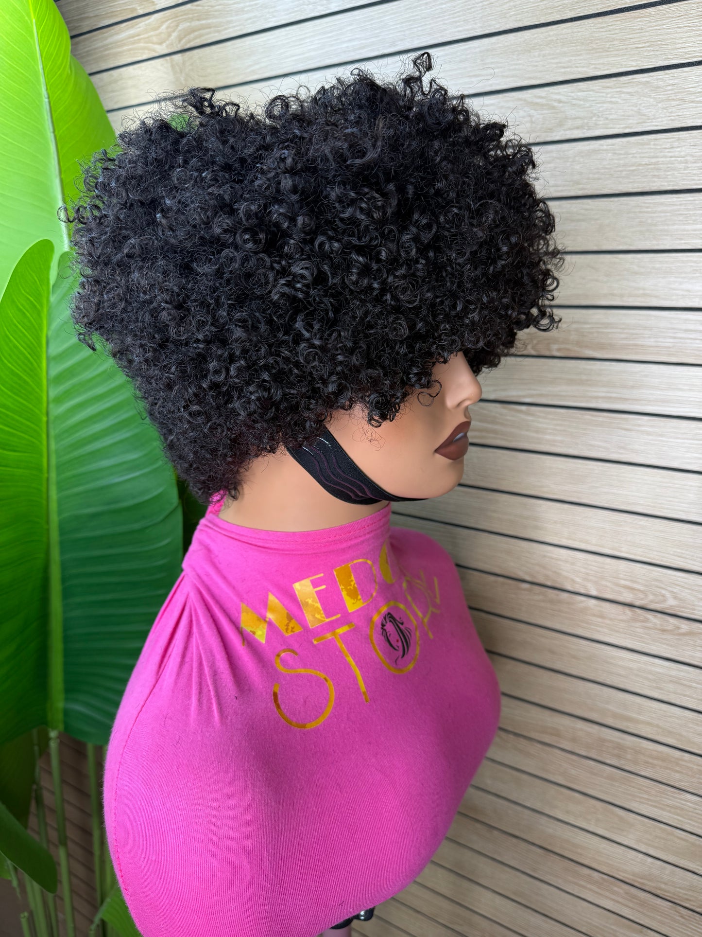 Pixie cut 100% human curly wig 200 density