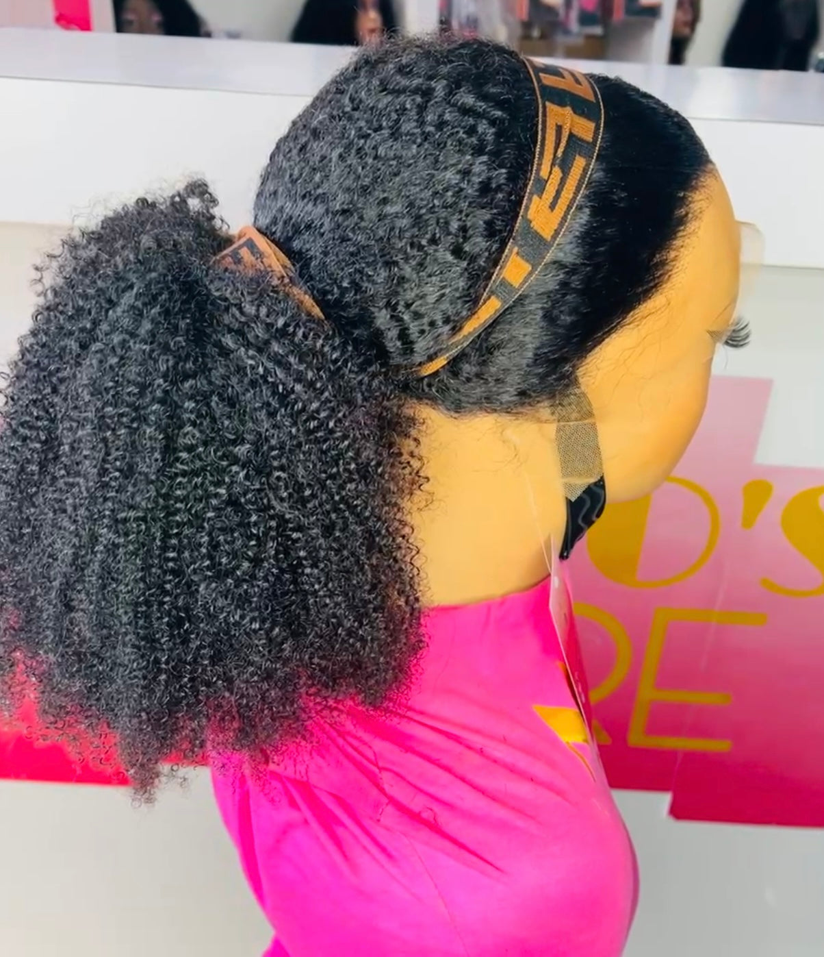 13*4 full frontal afro curly wig transparent 300 density