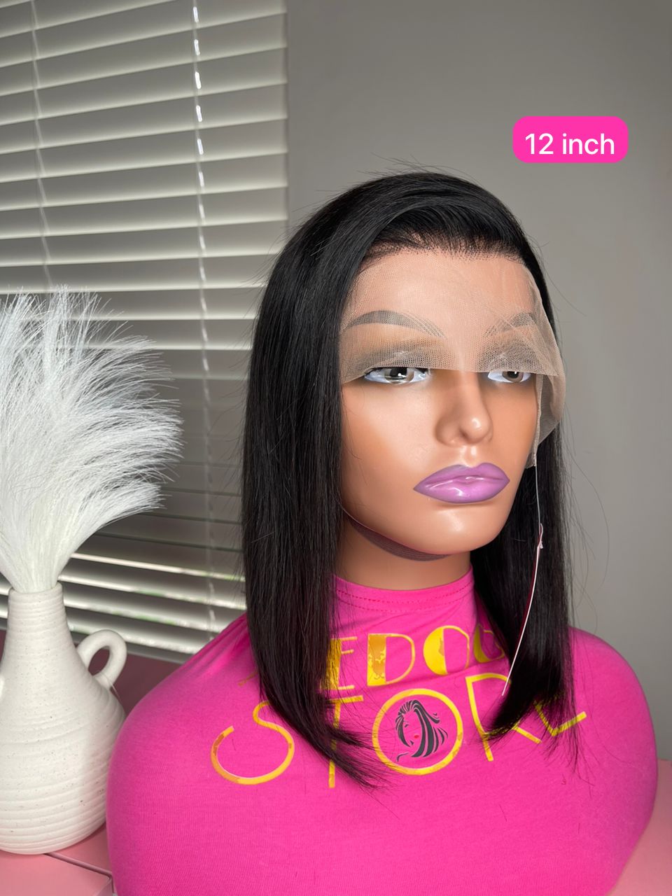 Bob wig straight full frontal transparent 200% density