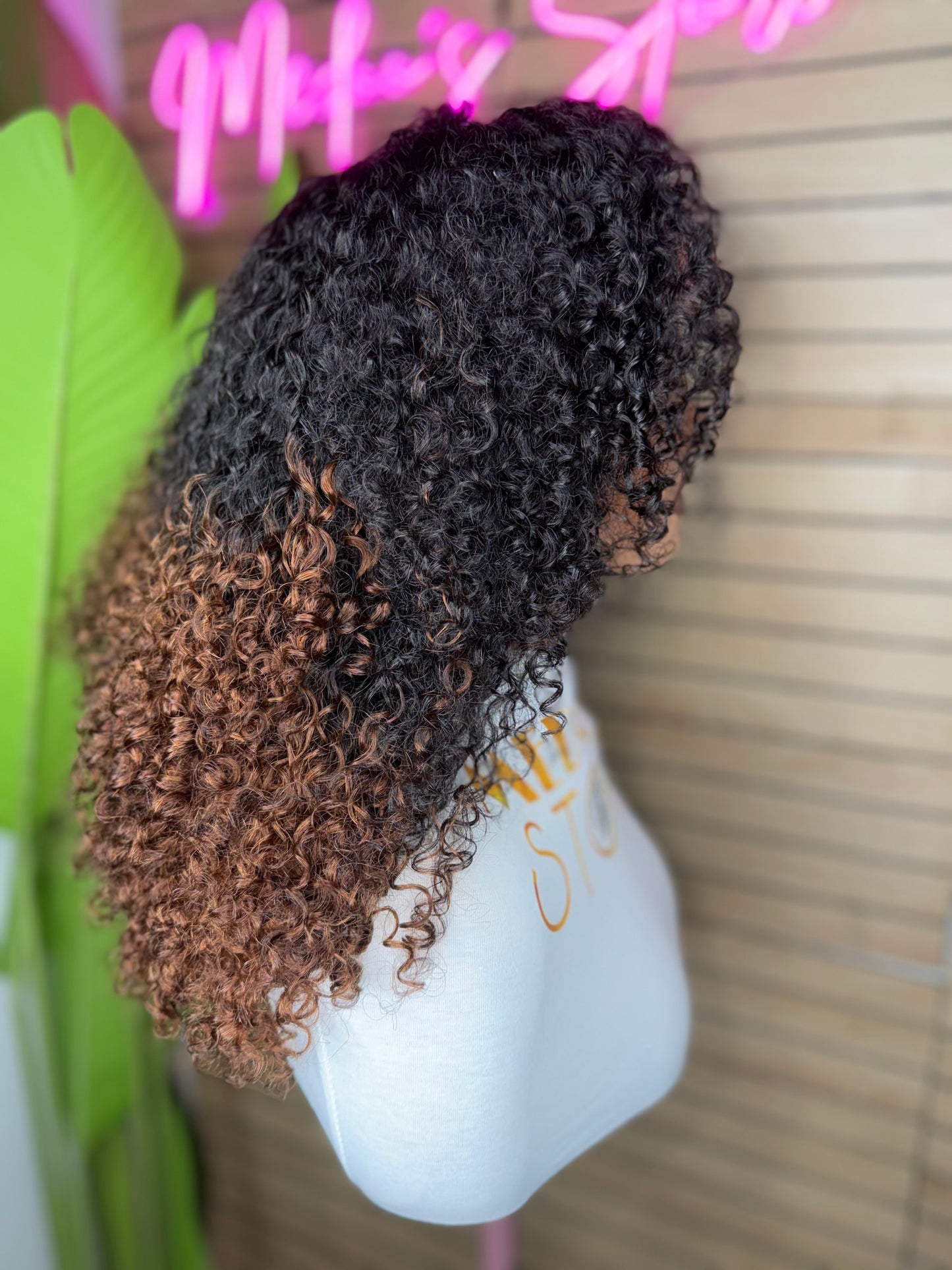 Wig full frontal pixie curly 250% density