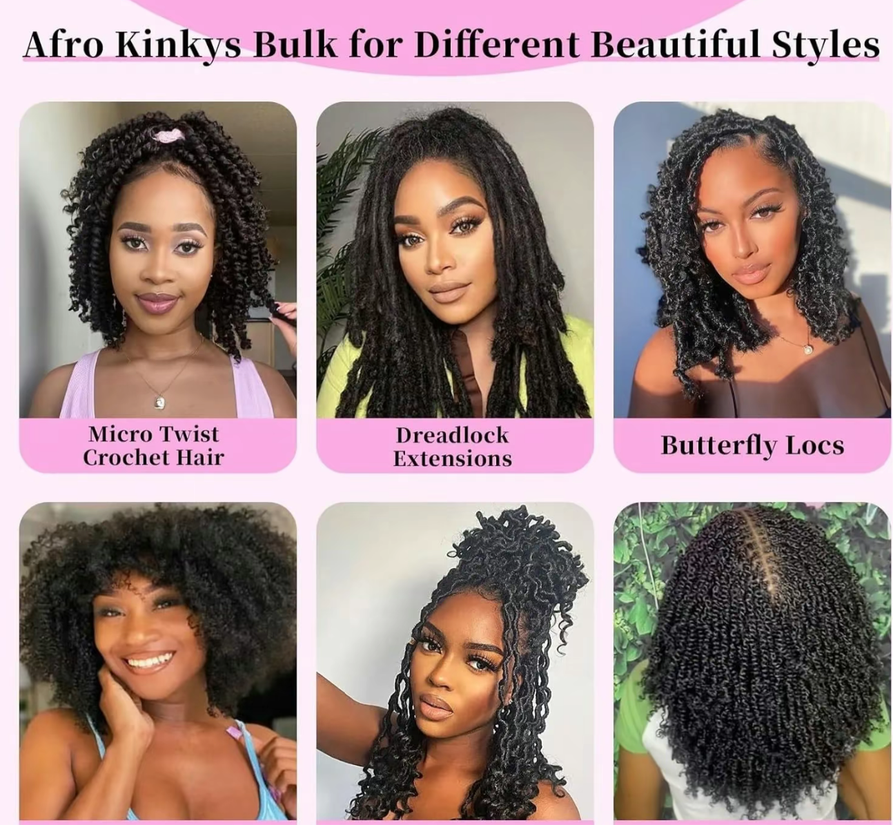 Afro curly Bulk hair