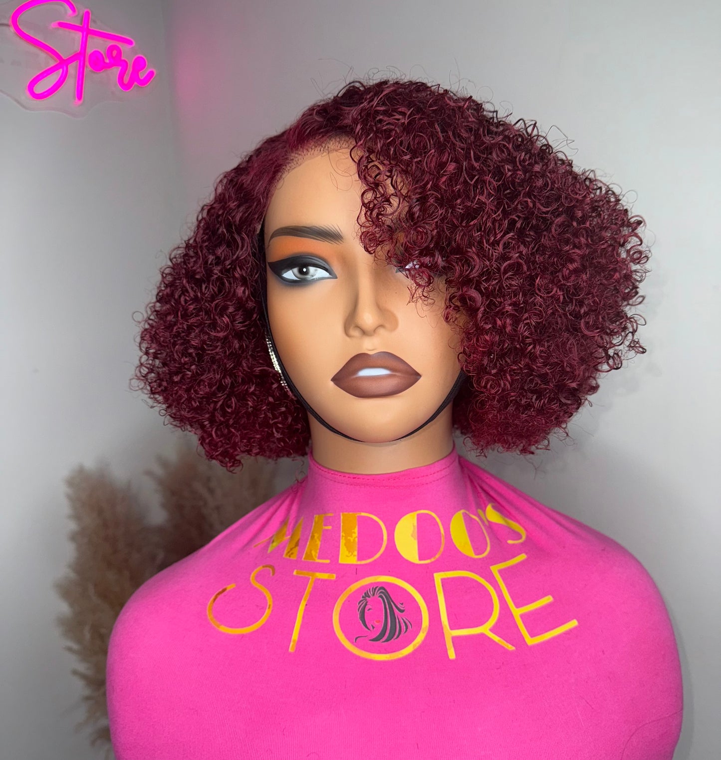 Wear and go short curly wig 5*5