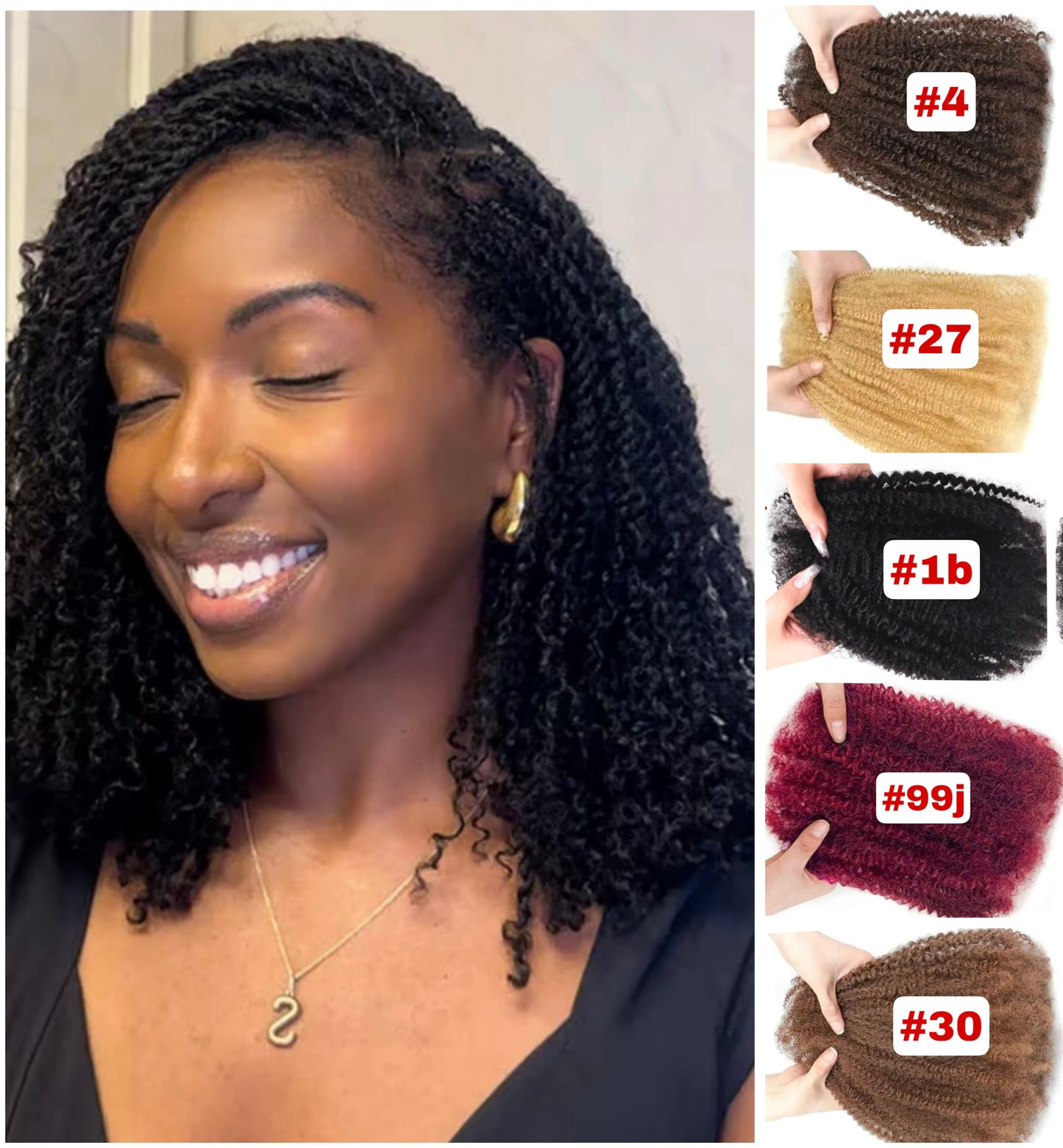 Afro curly Bulk hair
