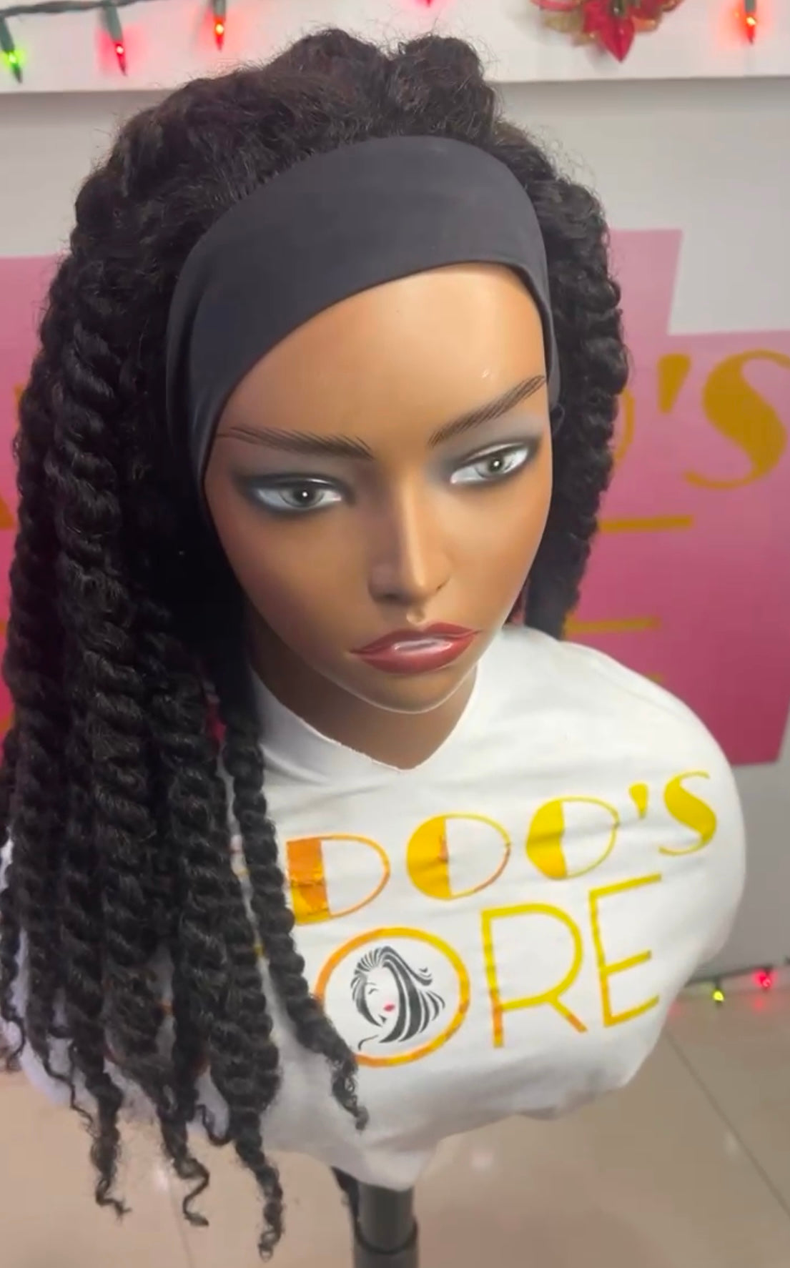 Headband braided human hair wig