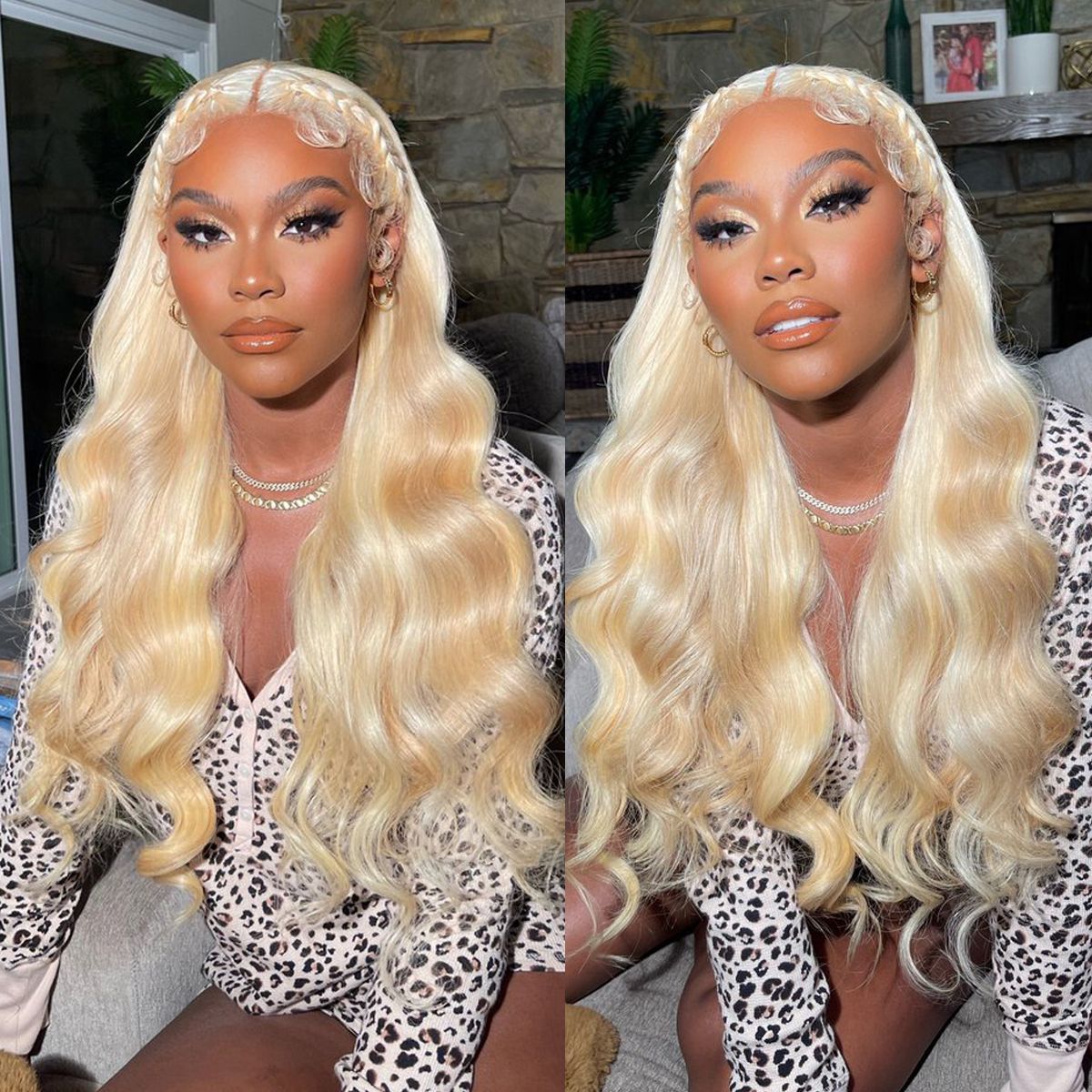 Wig lace front blonde