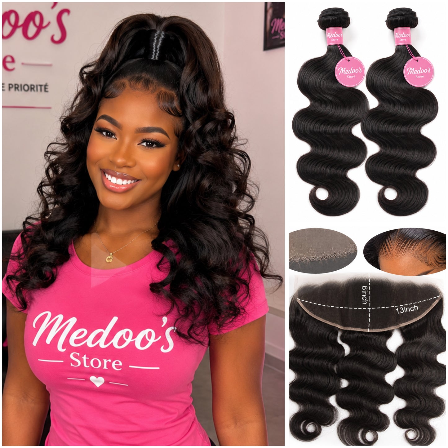 Package 2 bundles body wave + 1 frontal HD