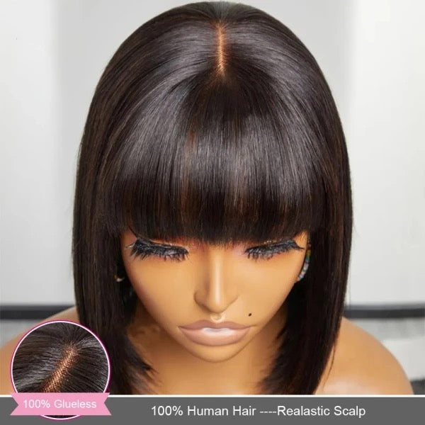 Color Frange wig straight realistic