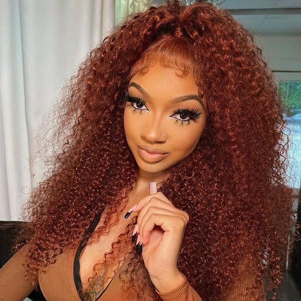 Color #33 Wig full frontal 13x4 curly 200% density