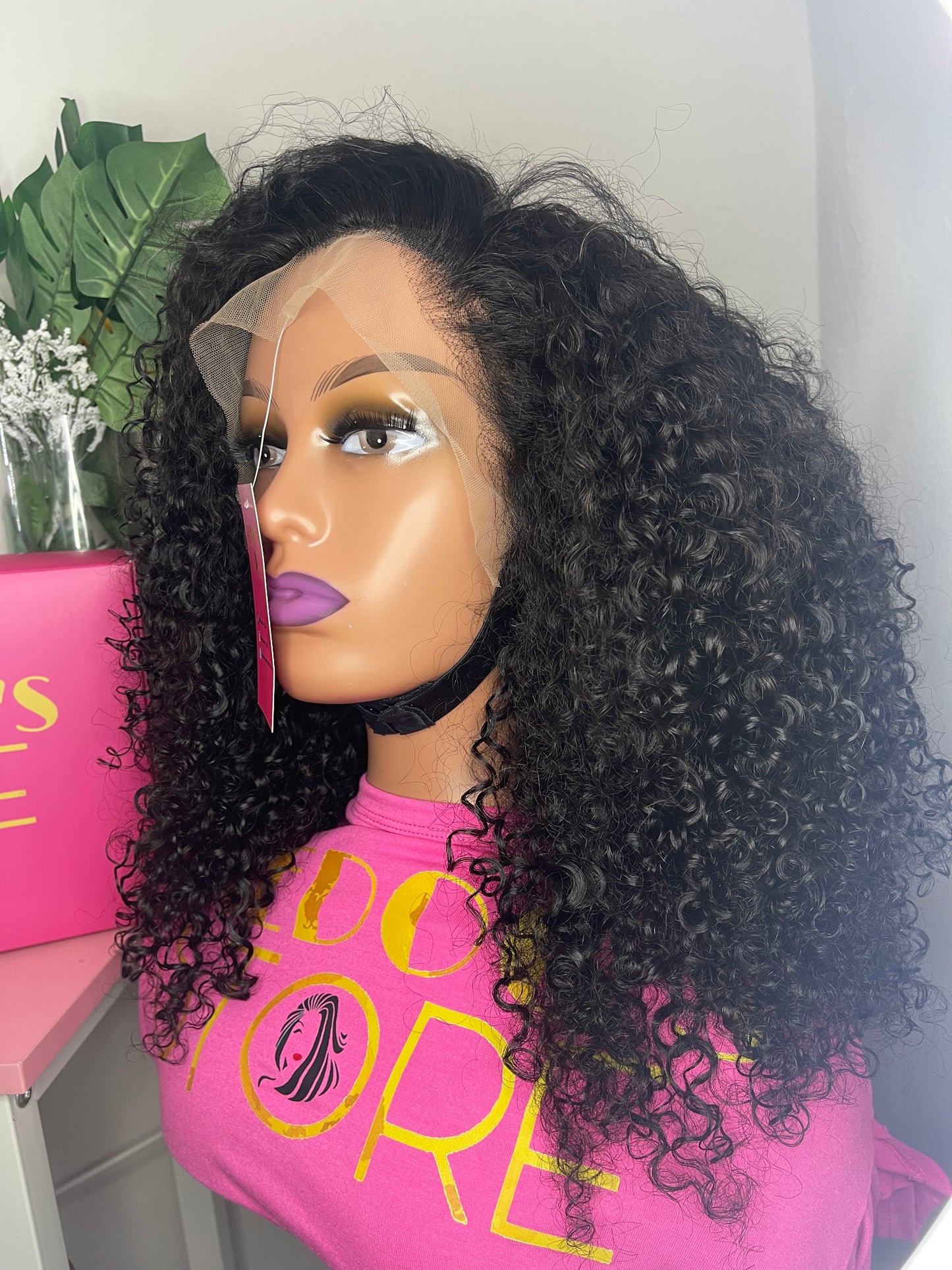 Wig full frontal curly 210-250% density