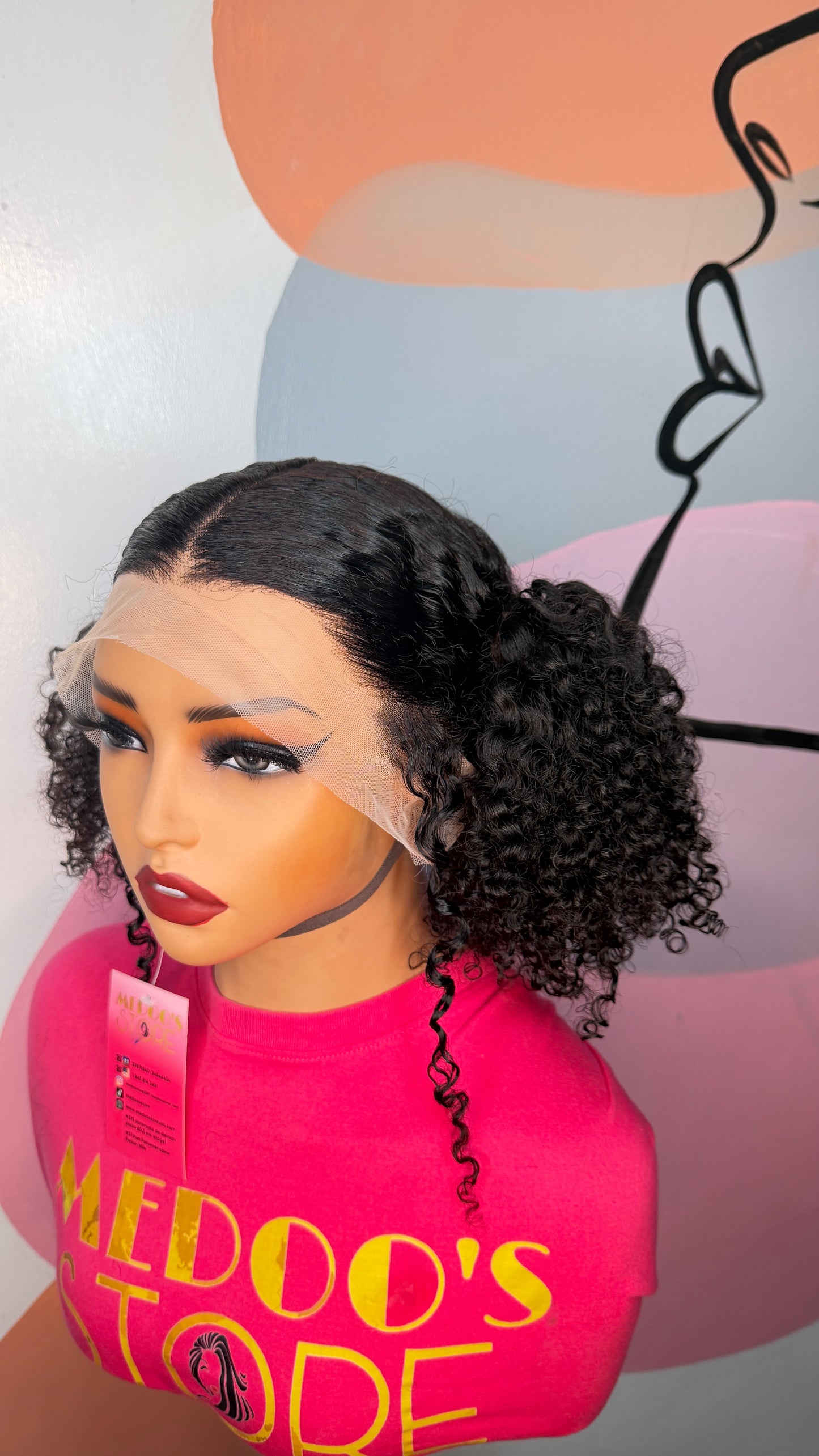 Wig full lace curly