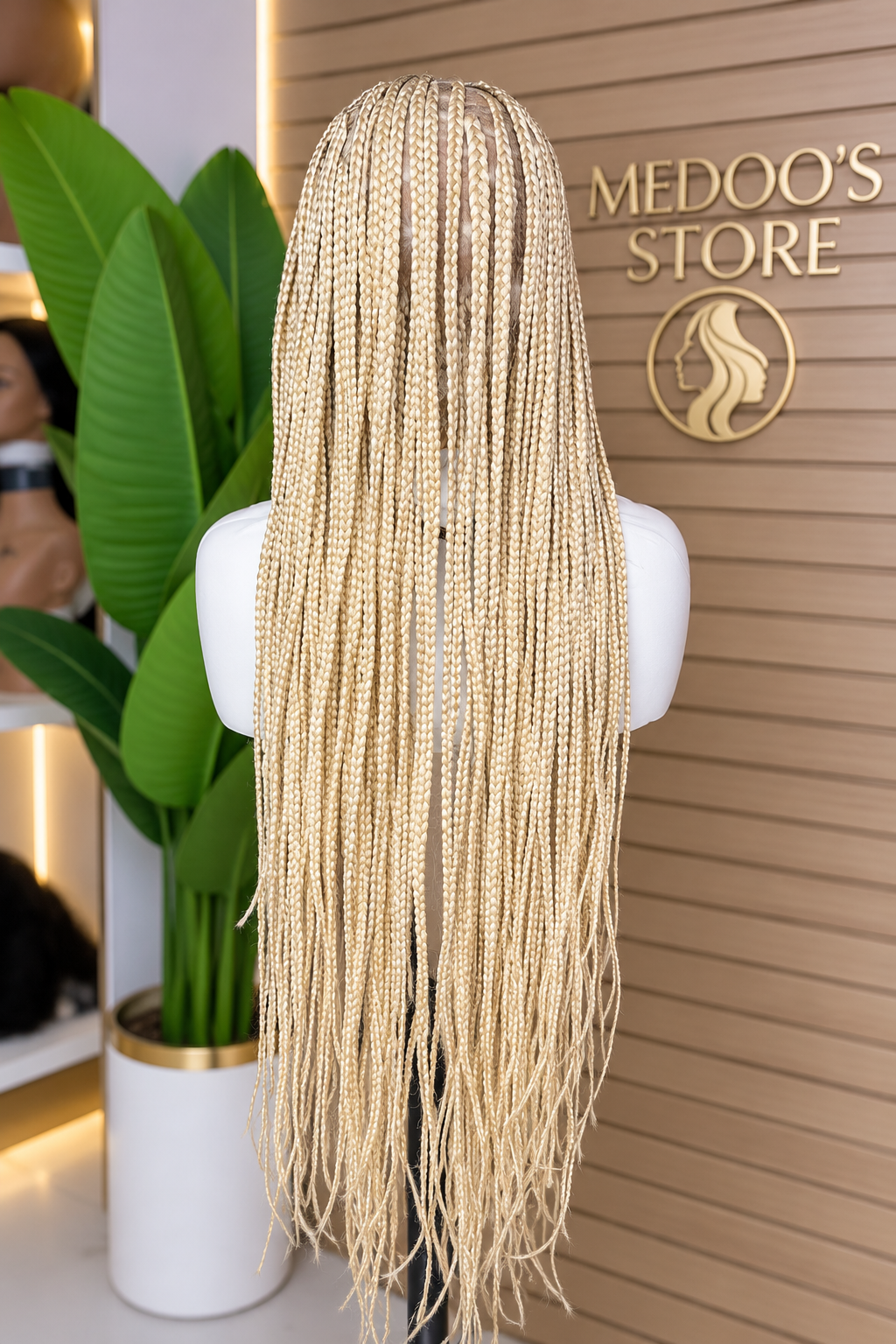 Braided knotless full lace wig (synthetic)