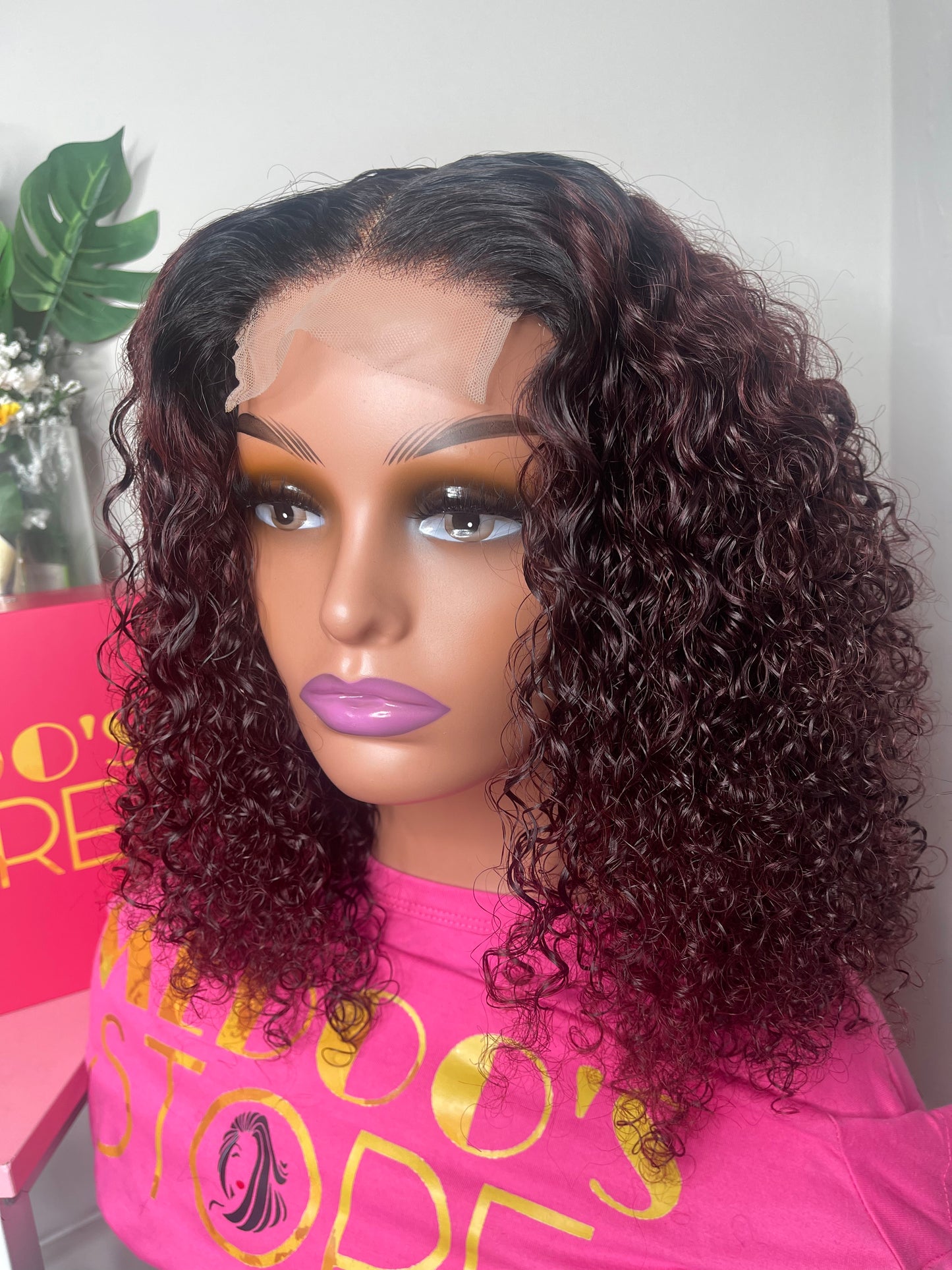 Deep curly lace wig 4*4 transparent