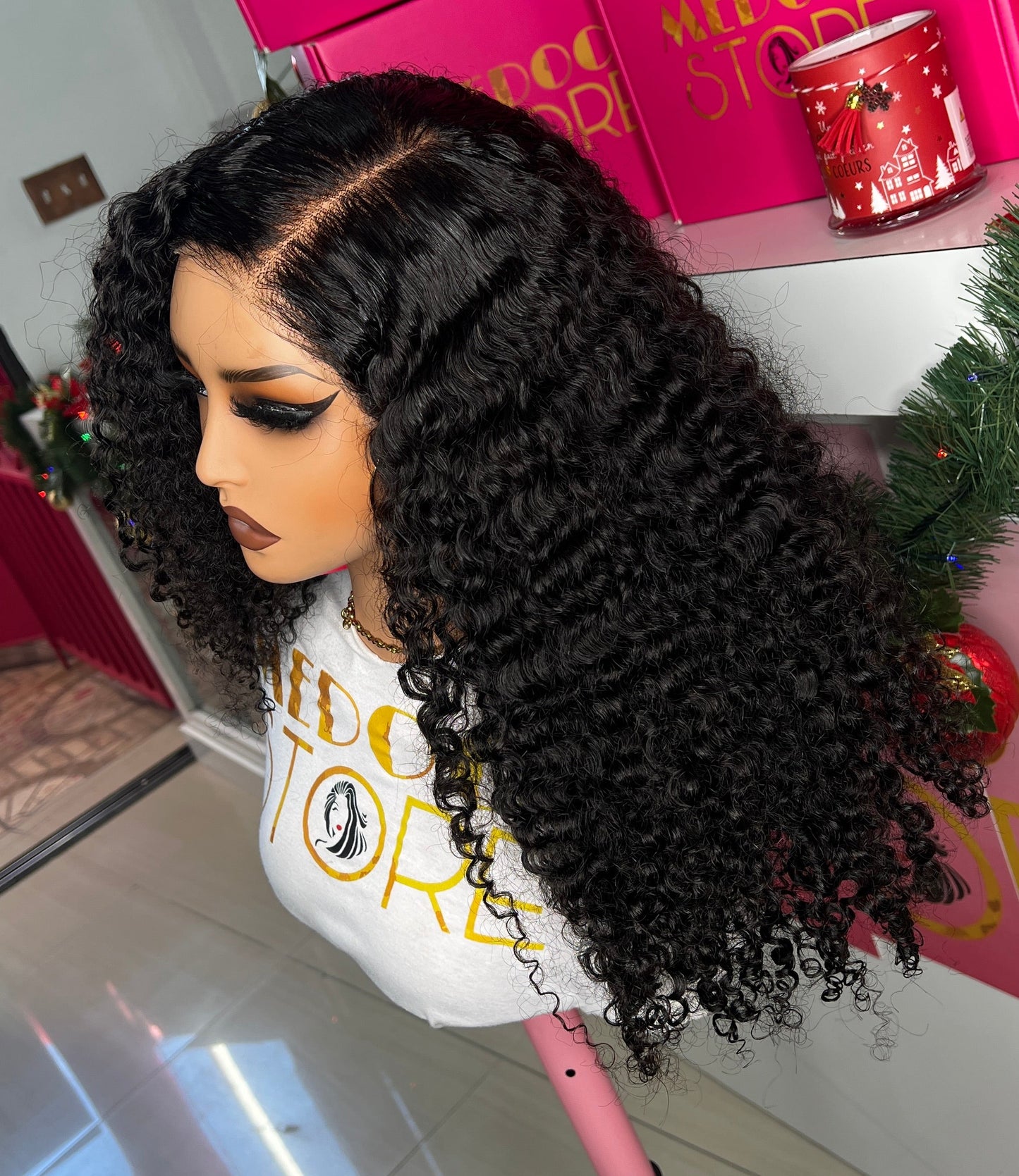 Glueless wear and go curly wig 5*5