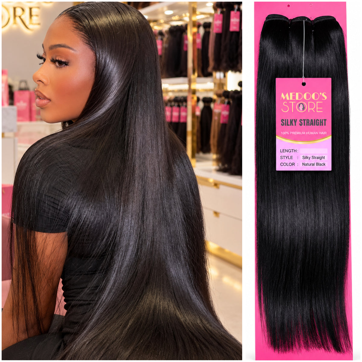 LUXURY EDITION silky STRAIGHT Hair Bundle  [1PC]
