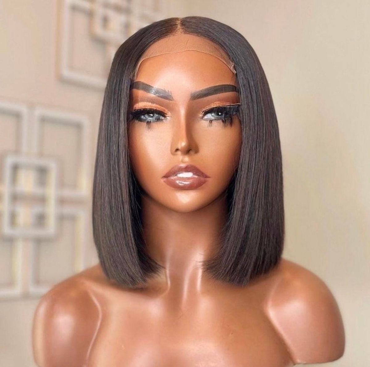 Bob straight lace wig 4*4 transparent