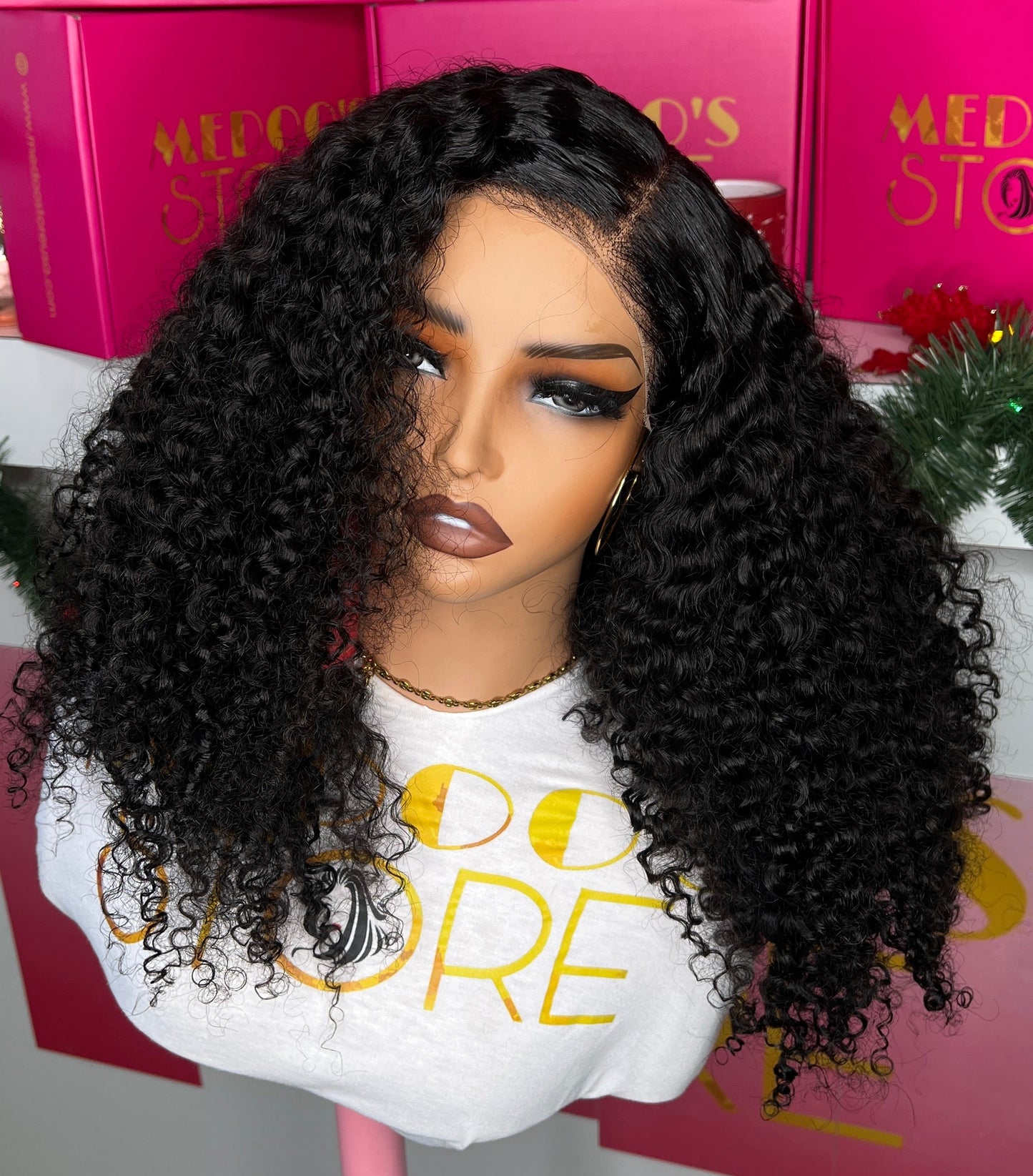 Glueless wear and go curly wig 5*5