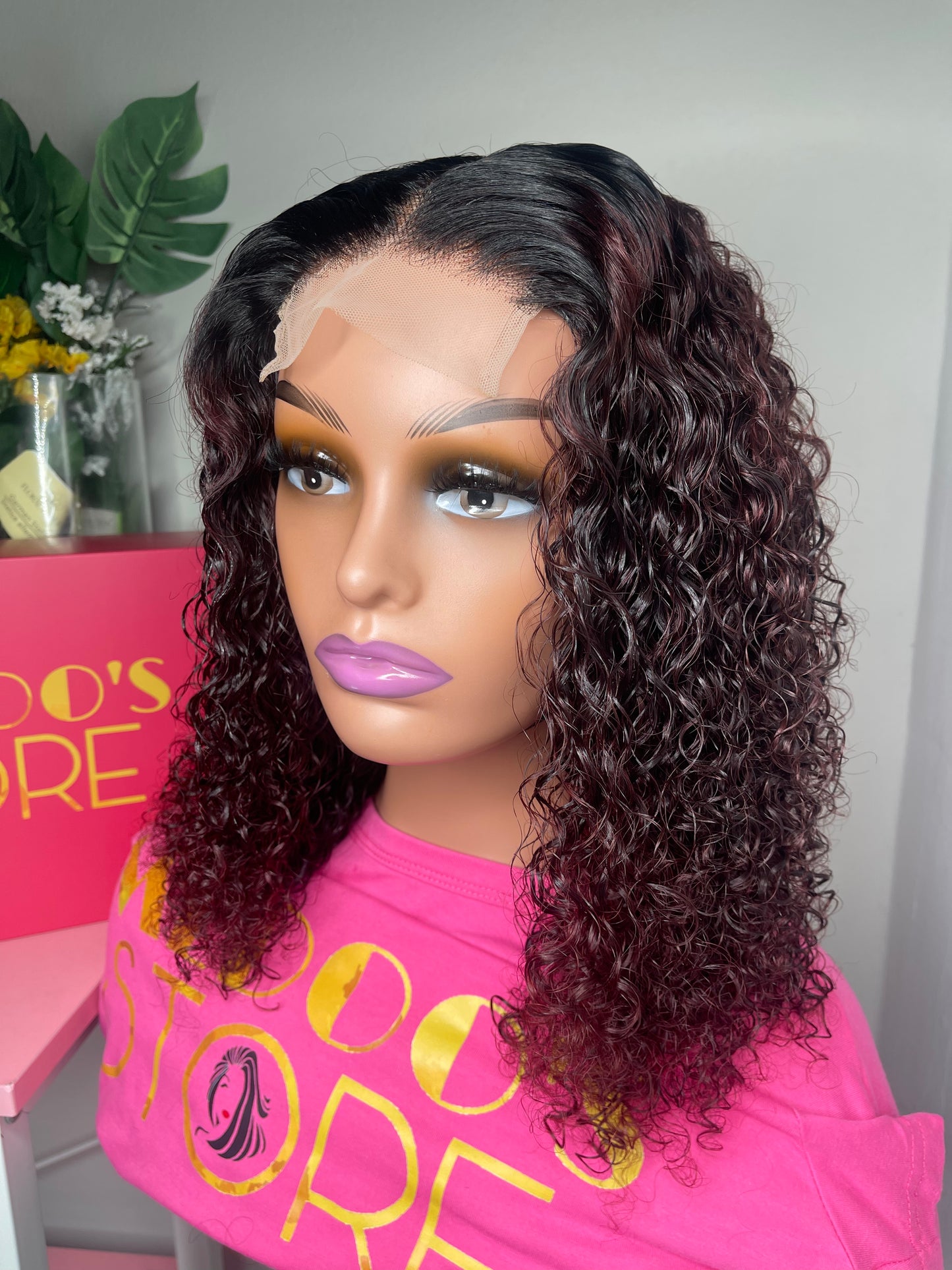 Deep curly lace wig 4*4 transparent