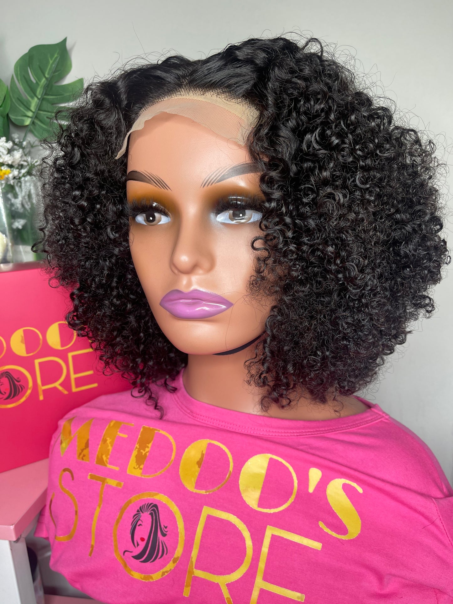 Deep curly lace wig 4*4 transparent