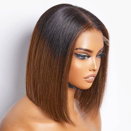 Wig bob #1b/4 straight full frontal transparent