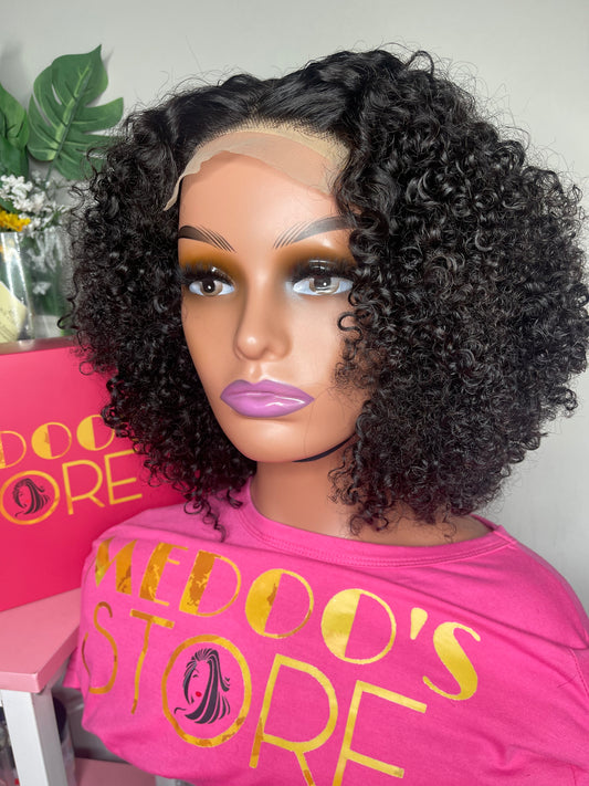 Deep curly lace wig 4*4 transparent