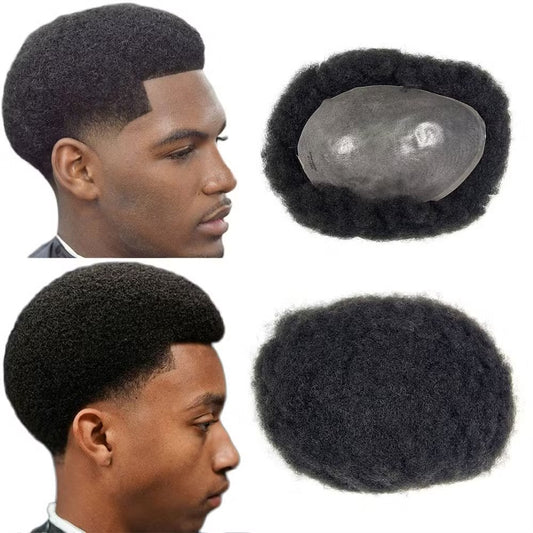 Toupee afro for men human hair 6mn
