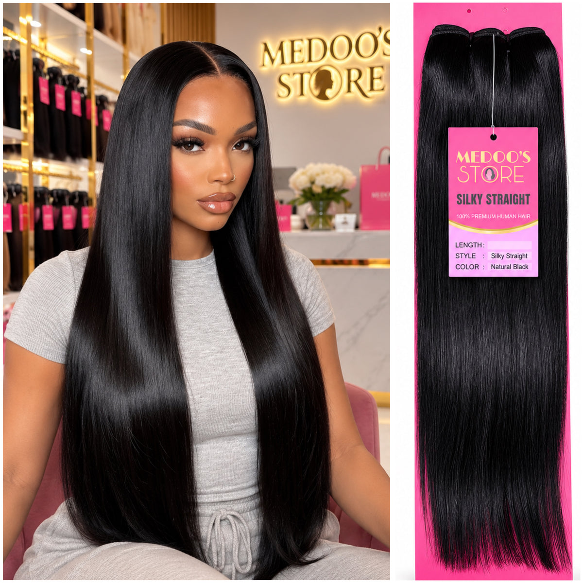 LUXURY EDITION silky STRAIGHT Hair Bundle  [1PC]