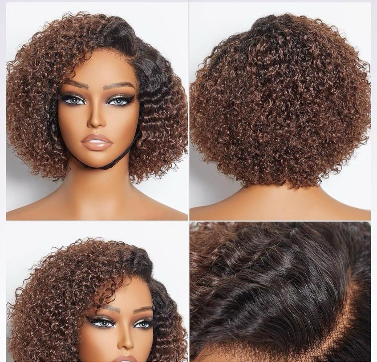 Wear and go short curly wig 5*5