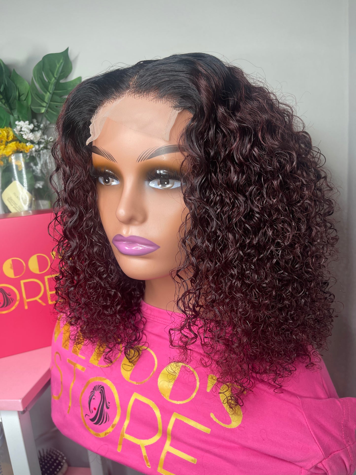 Deep curly lace wig 4*4 transparent