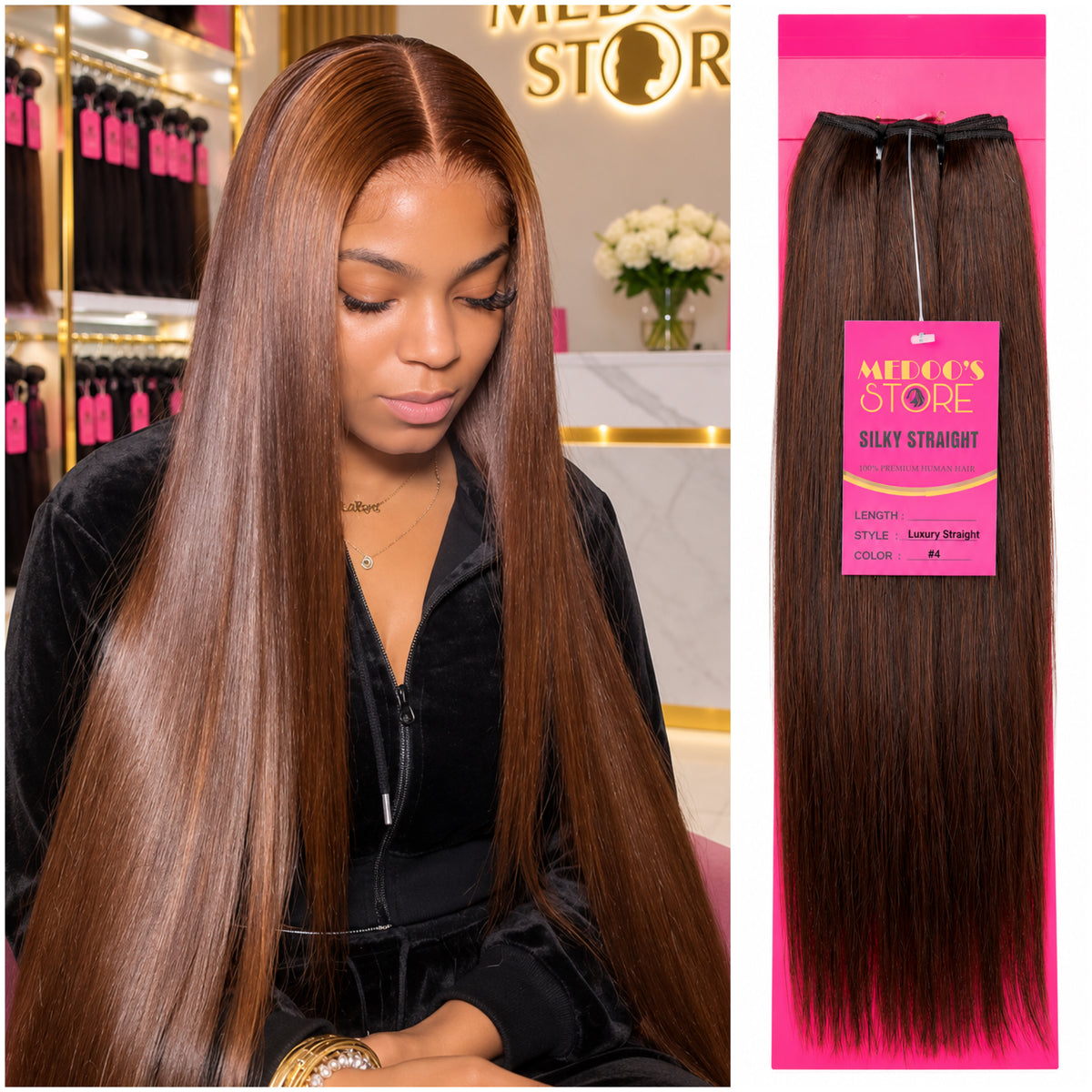 LUXURY EDITION silky STRAIGHT Hair Bundle  [1PC]
