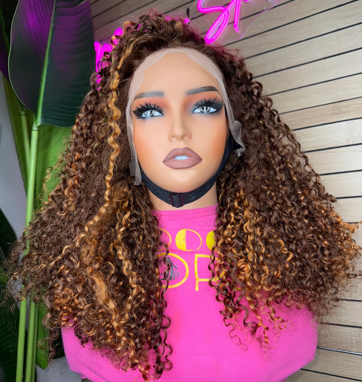 Wig full frontal pixie curly 300% density