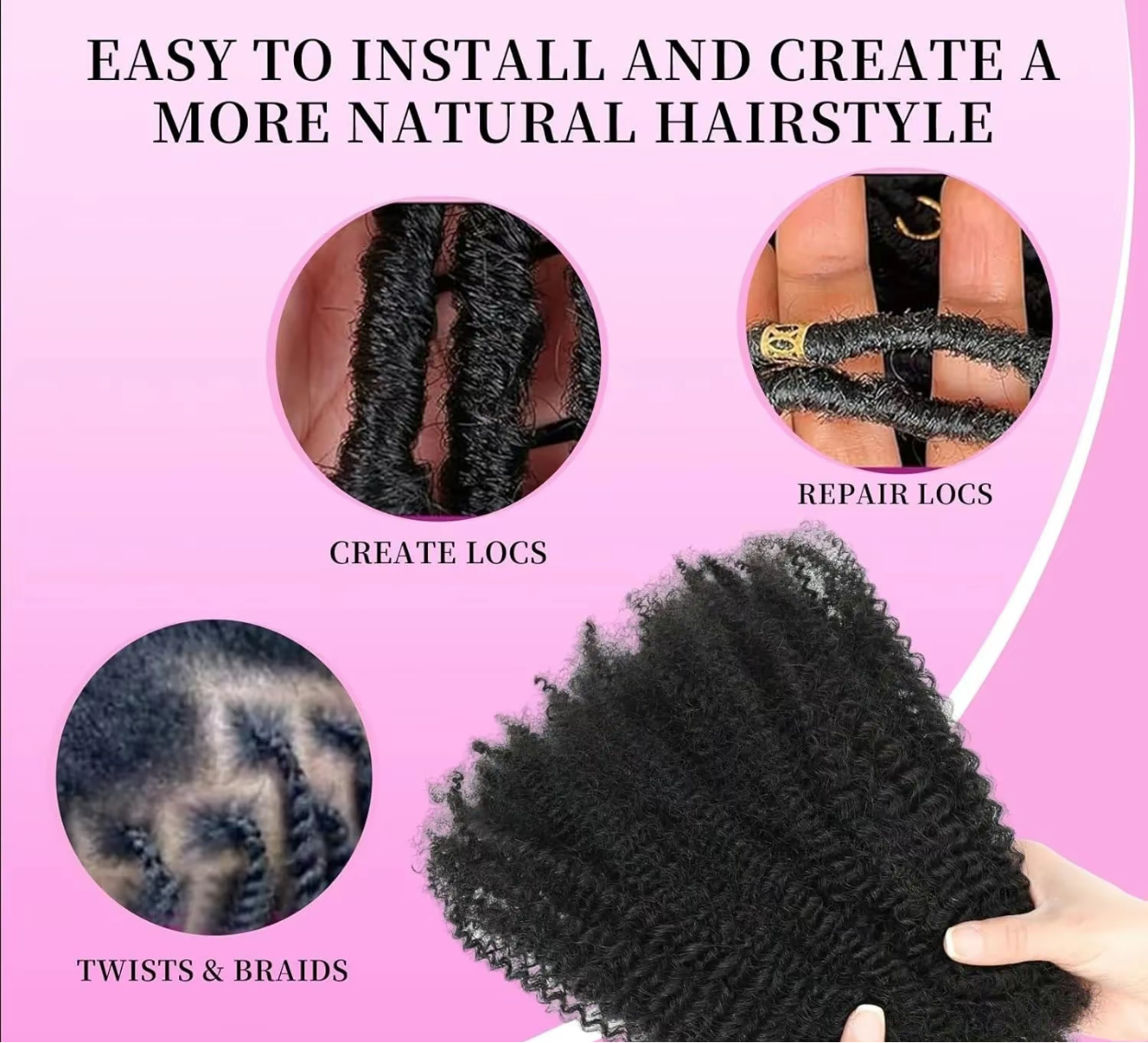 Afro curly Bulk hair