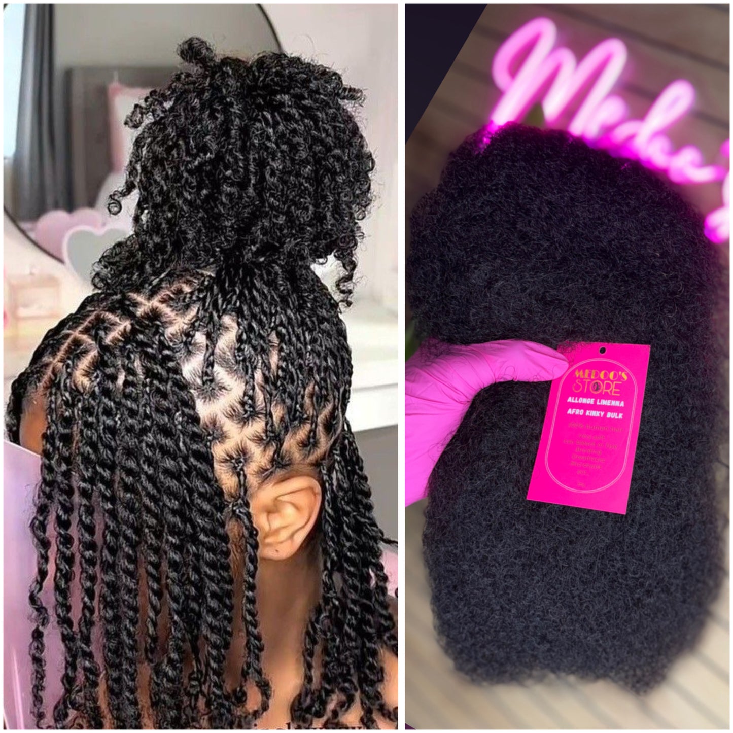 Allonge Limena afro kinky Bulk 100% human hair [50 gram / pk ]