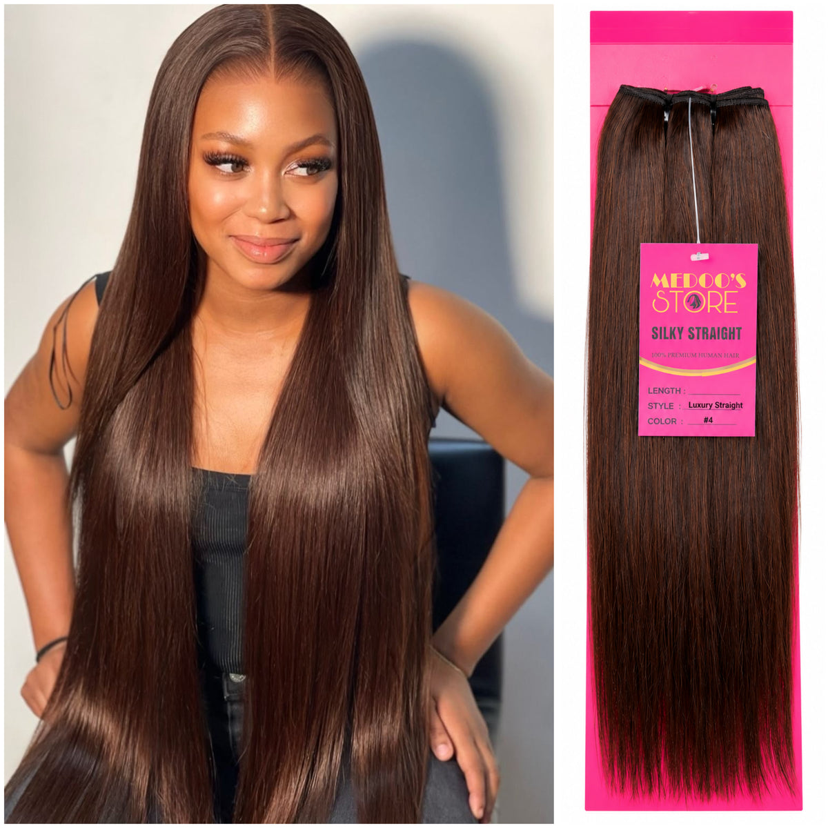 LUXURY EDITION silky STRAIGHT Hair Bundle  [1PC]