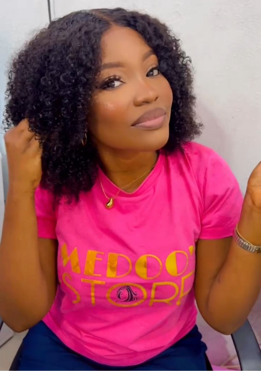 4C hairline Wear and go afro curly wig 5*5 transparent