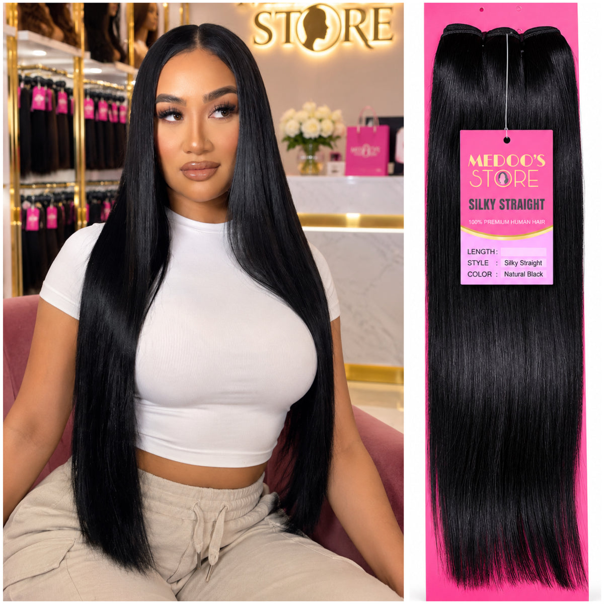 LUXURY EDITION silky STRAIGHT Hair Bundle  [1PC]