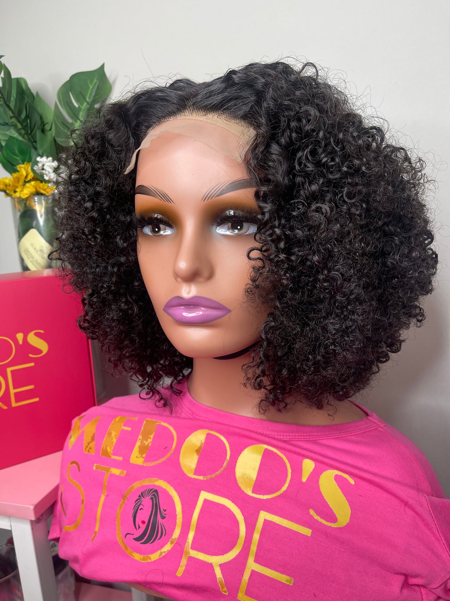 Deep curly lace wig 4*4 transparent