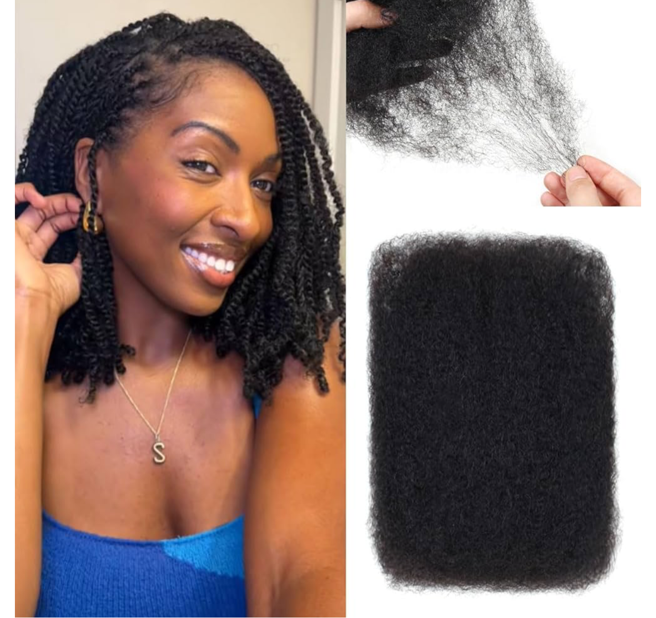 Allonge Limena afro kinky Bulk 100% human hair [50 gram / pk ]