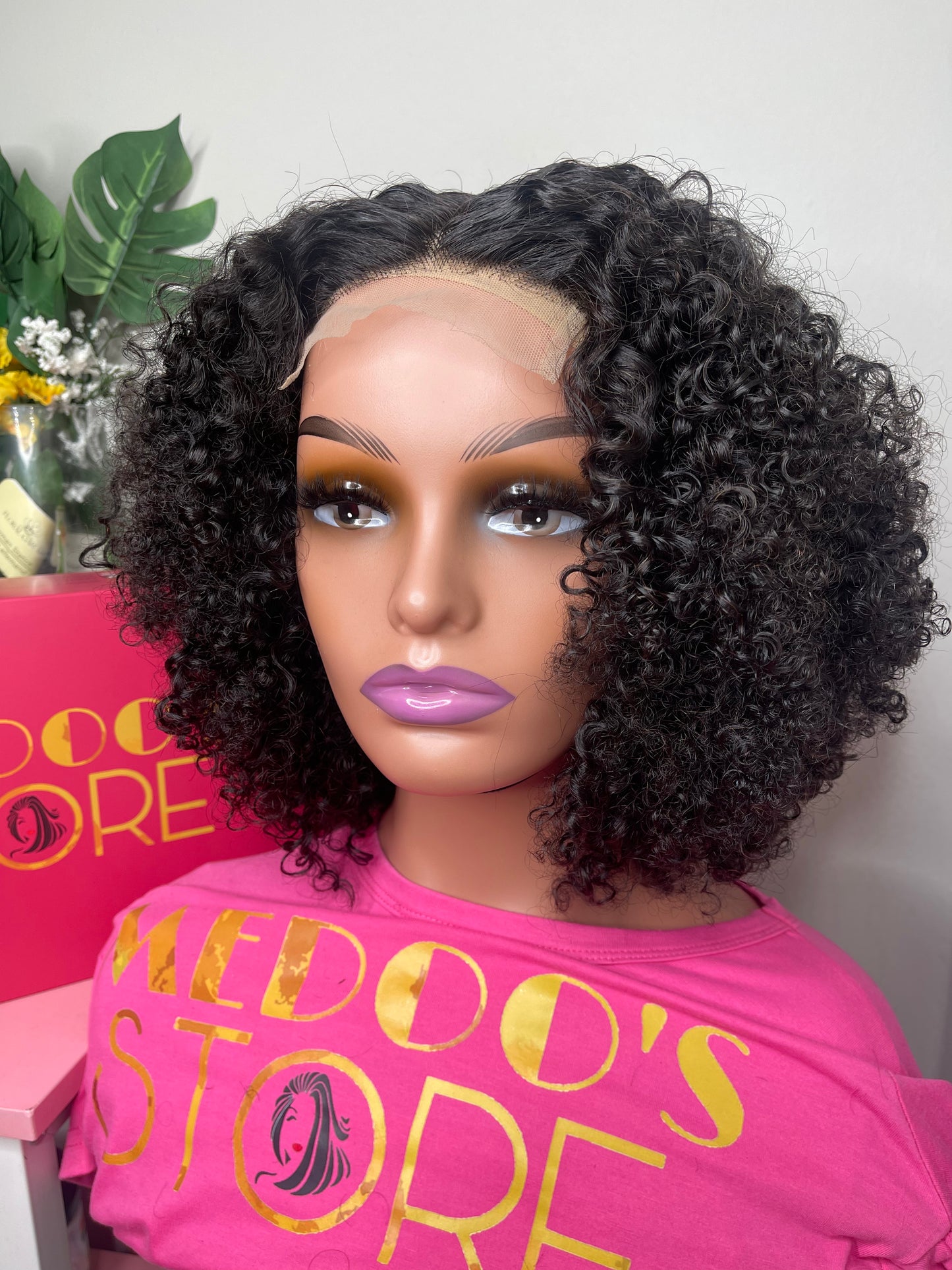 Deep curly lace wig 4*4 transparent