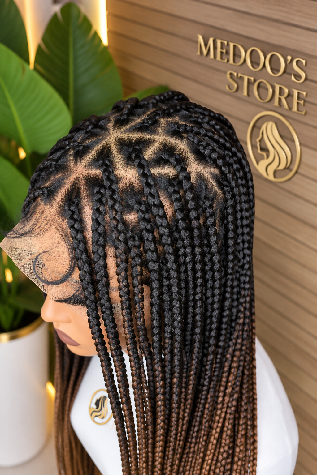 Braided knotless full lace wig (synthetic)
