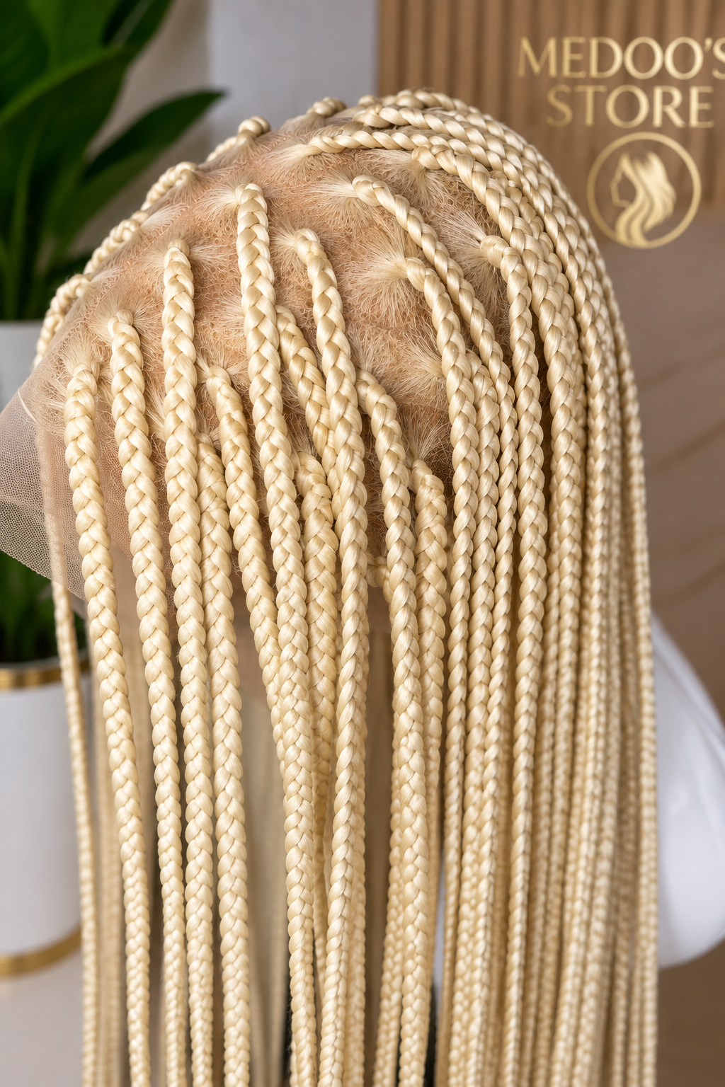 Braided knotless full lace wig (synthetic)