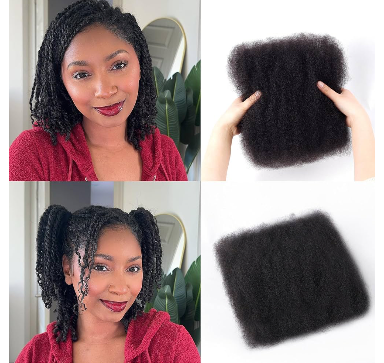 Allonge Limena afro kinky Bulk 100% human hair [50 gram / pk ]