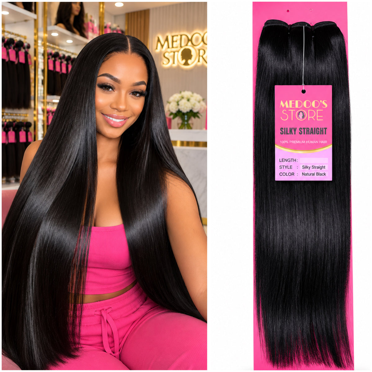 LUXURY EDITION silky STRAIGHT Hair Bundle  [1PC]