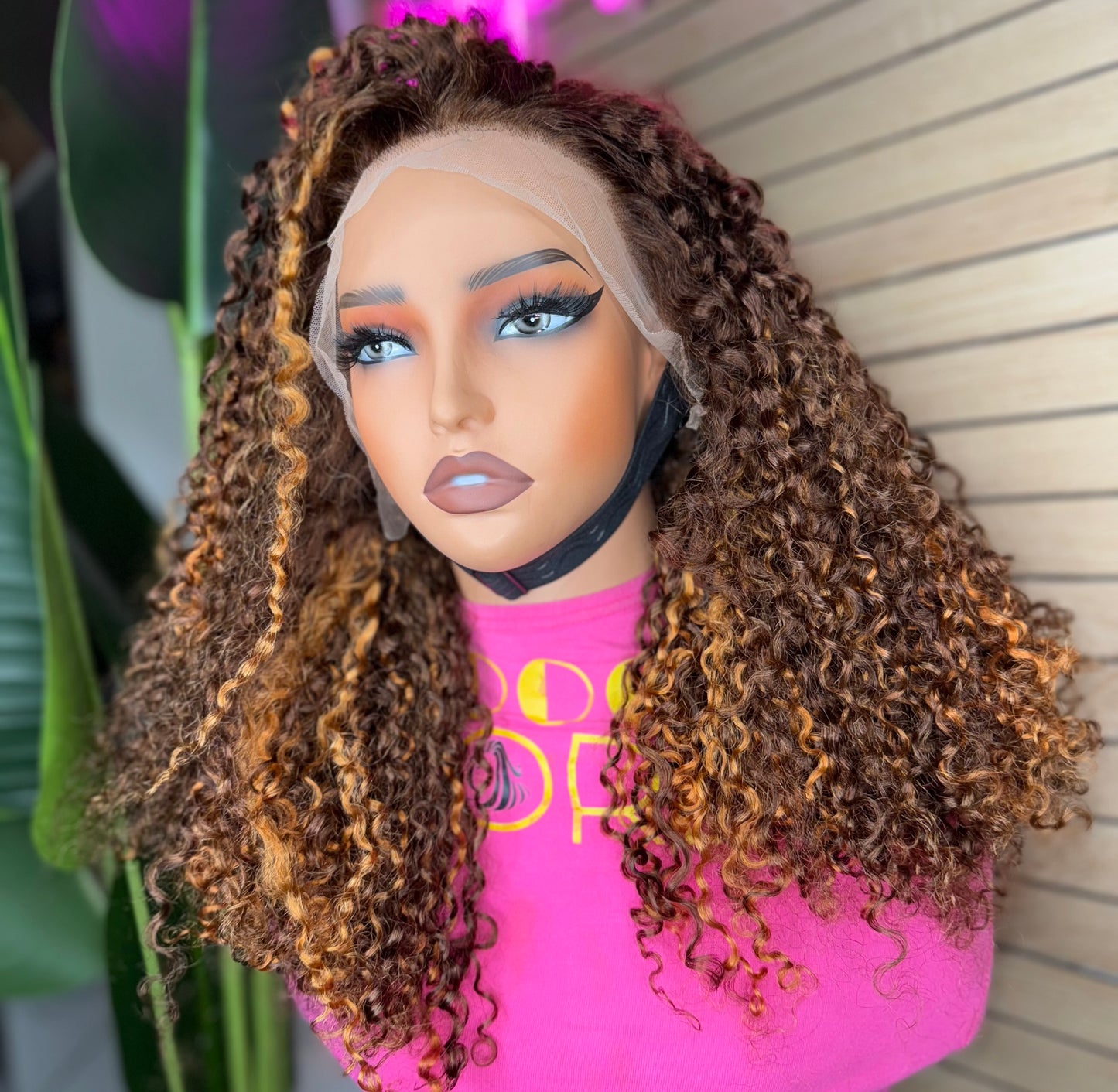 Wig full frontal pixie curly 300% density