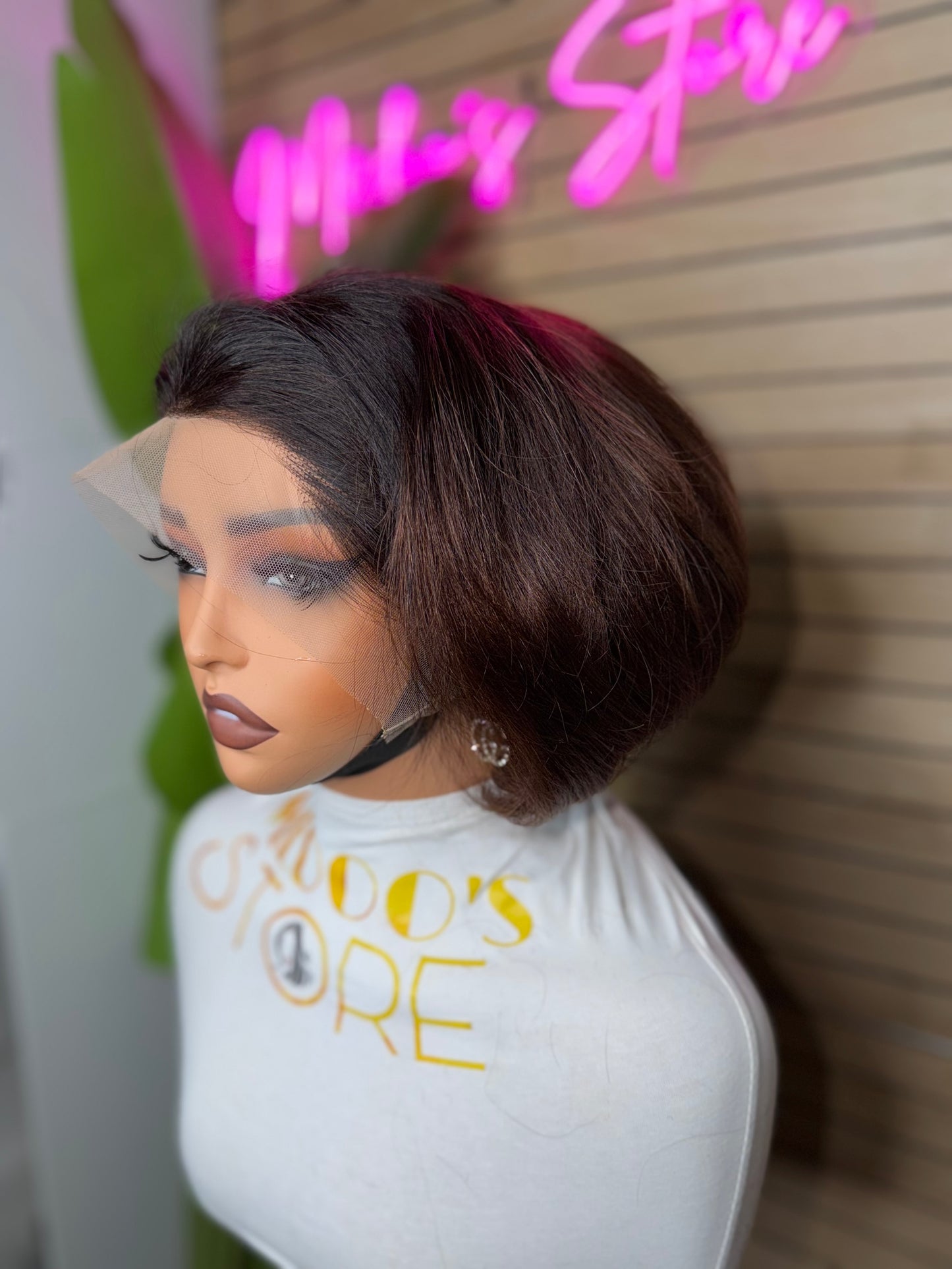 NEW Pixie cut straight 300 density 13*4  wig