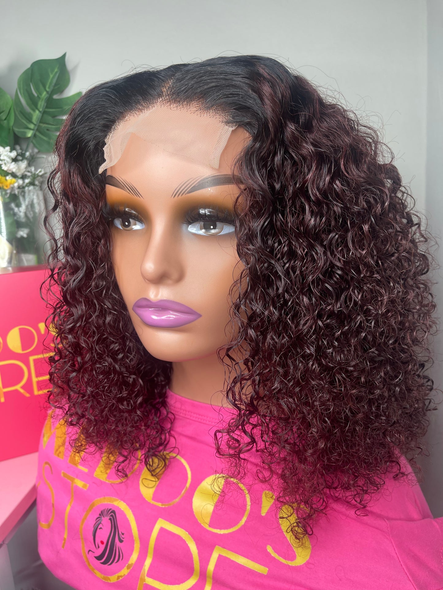 Deep curly lace wig 4*4 transparent