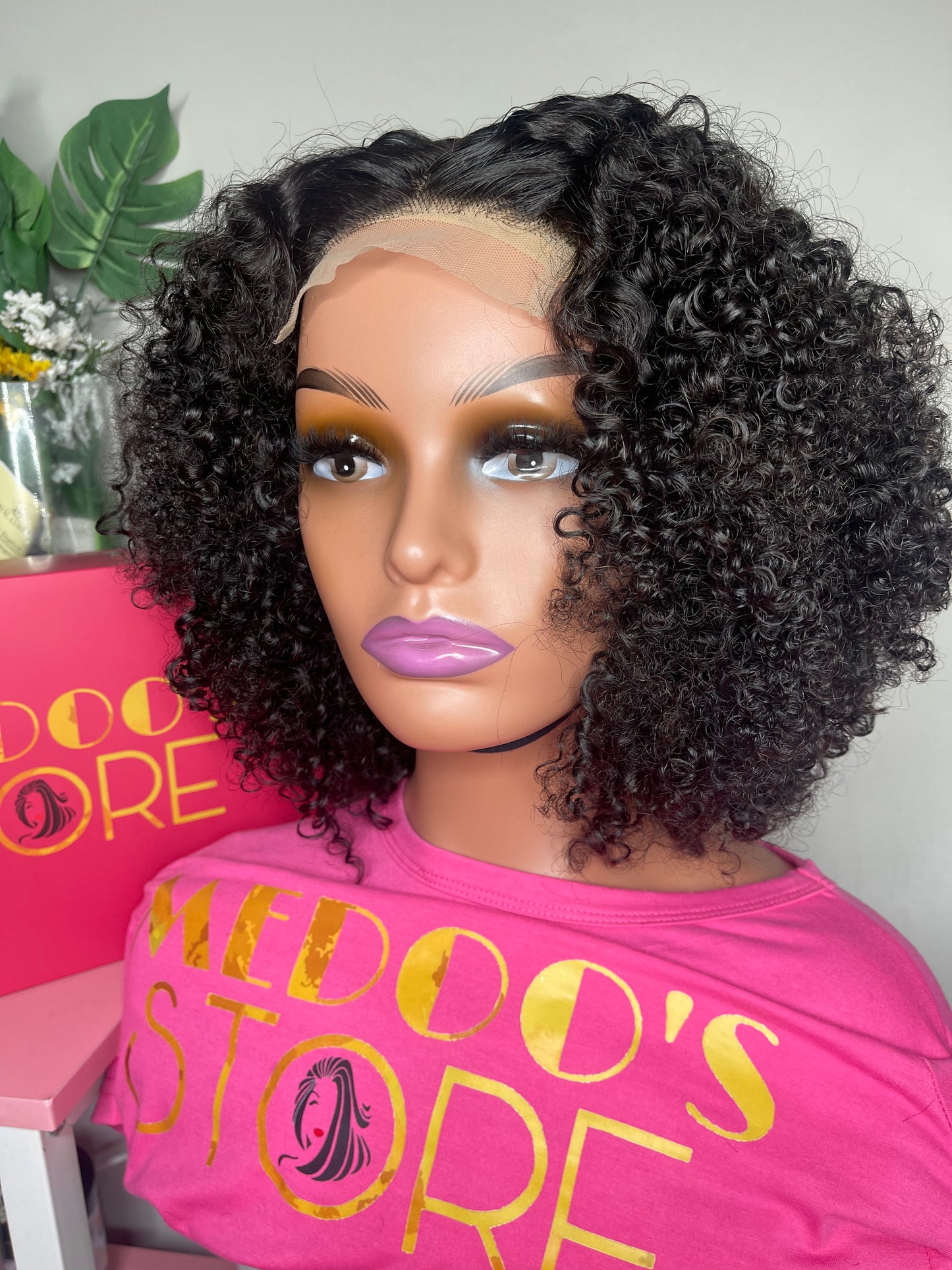 Deep curly lace wig 4*4 transparent