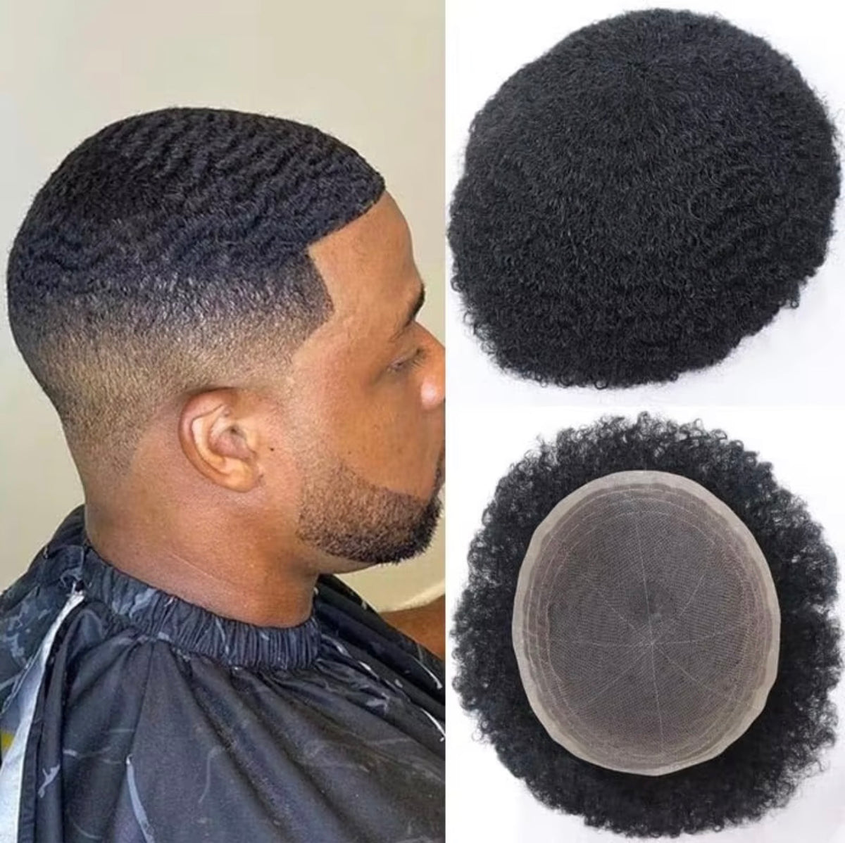 Toupee afro for men human hair 6mn